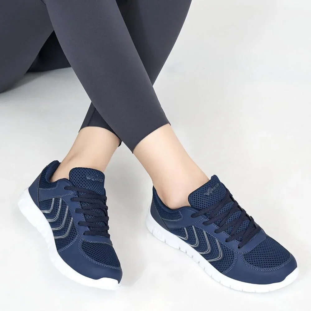 Women Running Shoes Slip On Walking Non Slip Comfortable Fashion Tennis Navy